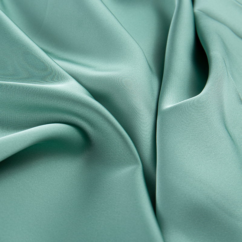HY386 172GSM Tiruan Asetat Kain Chiffon Satin Hijau Ganda, Kain Fesyen Sutera Tiruan