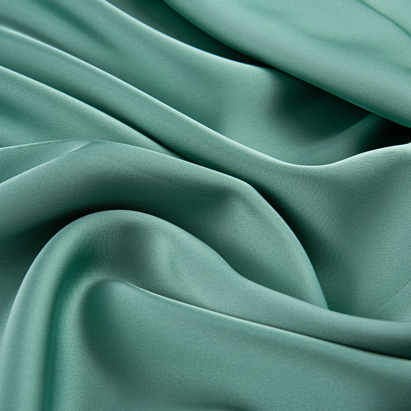 HY386 172GSM Tiruan Asetat Kain Chiffon Satin Hijau Ganda, Kain Fesyen Sutera Tiruan