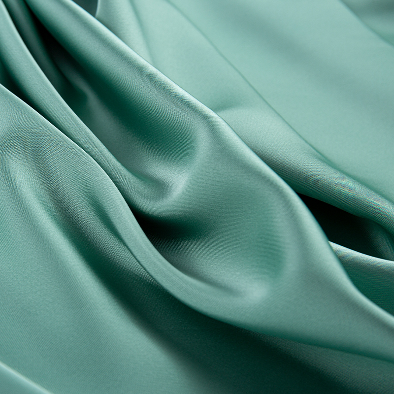 HY386 172GSM Tiruan Asetat Kain Chiffon Satin Hijau Ganda, Kain Fesyen Sutera Tiruan